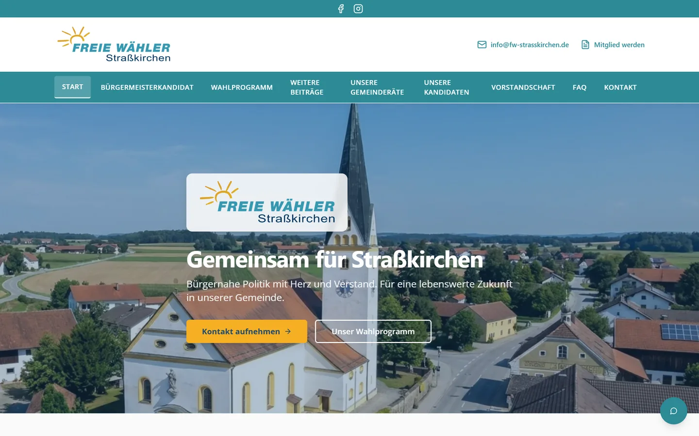 Website Freie Wähler Straßkirchen