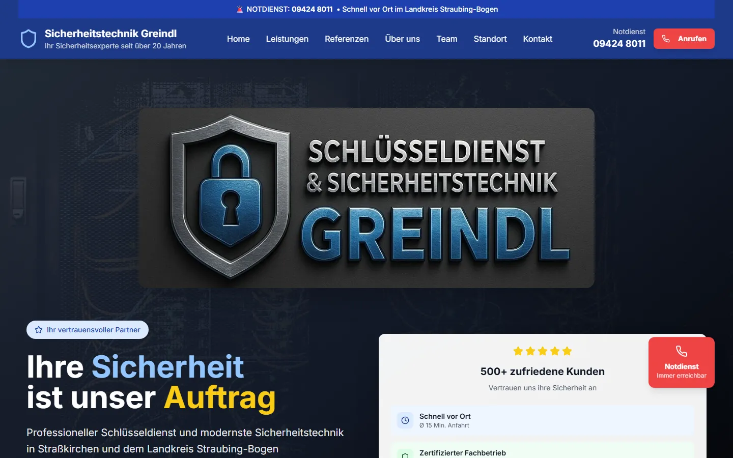 Website Greindl Schließ- und Sicherheitstechnik