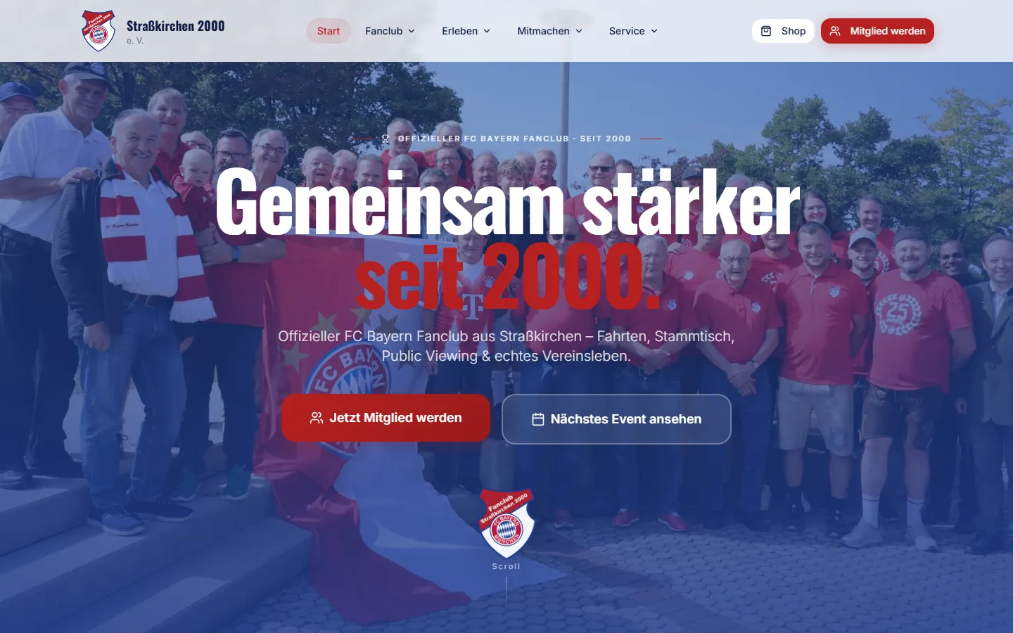 Website des FC Bayern Fanclub Straßkirchen 2000